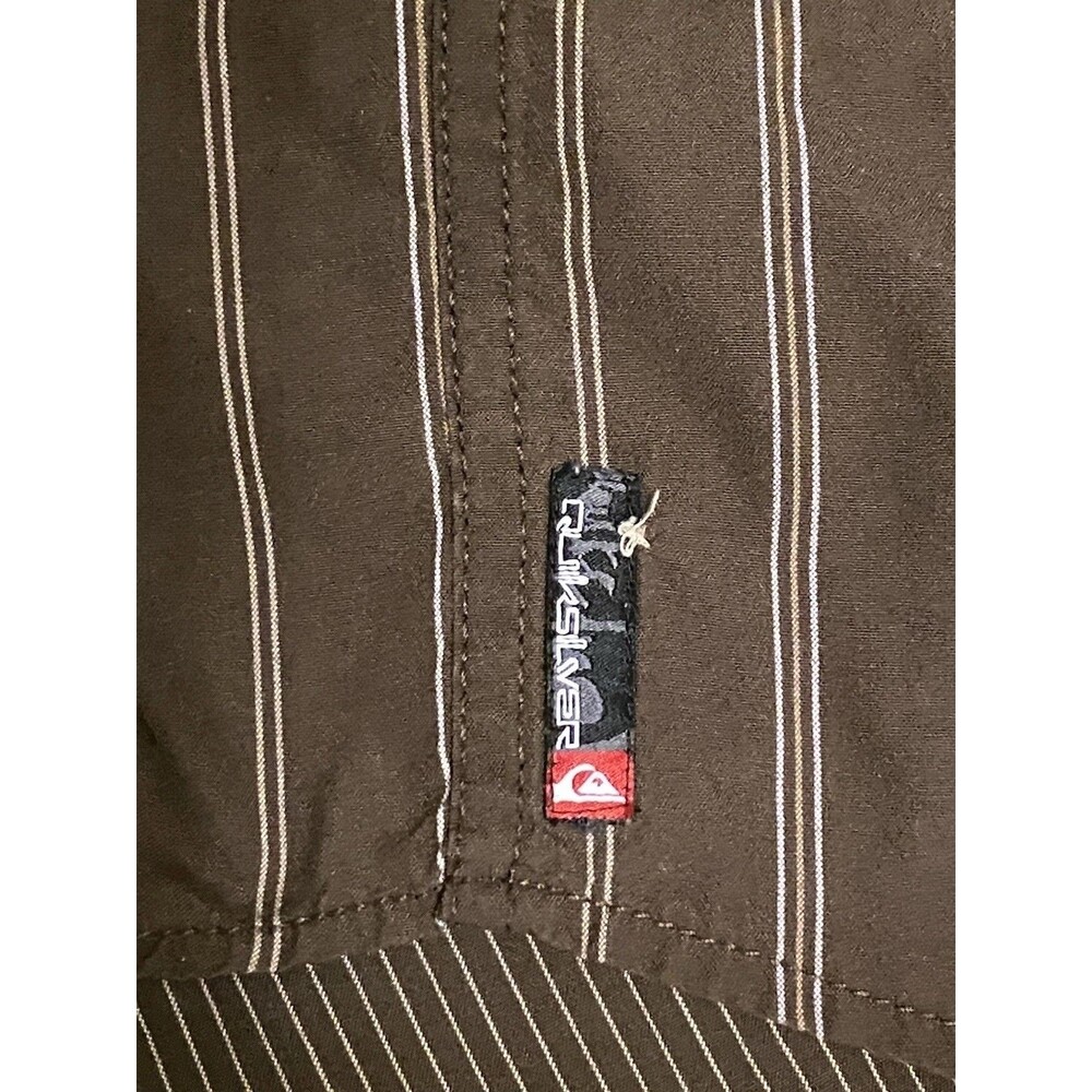 Quiksilver SS Button-Down Casual Surf Shirt Men's M Retro Stripes Skate Resort - Picture 11 of 16